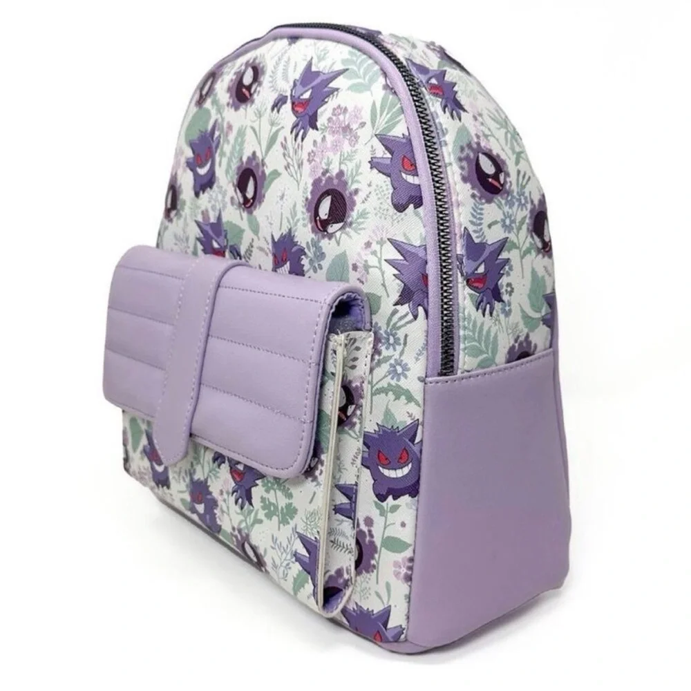 Pokemon - Pokémon Gengar Print Mini Backpack - White/Purple White/Purple - Picture 2 of 4